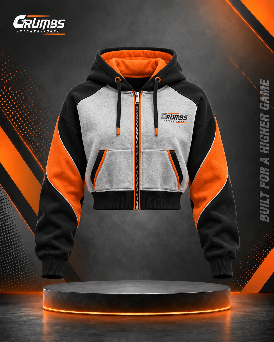 Cropped Zip-Up Hoodie