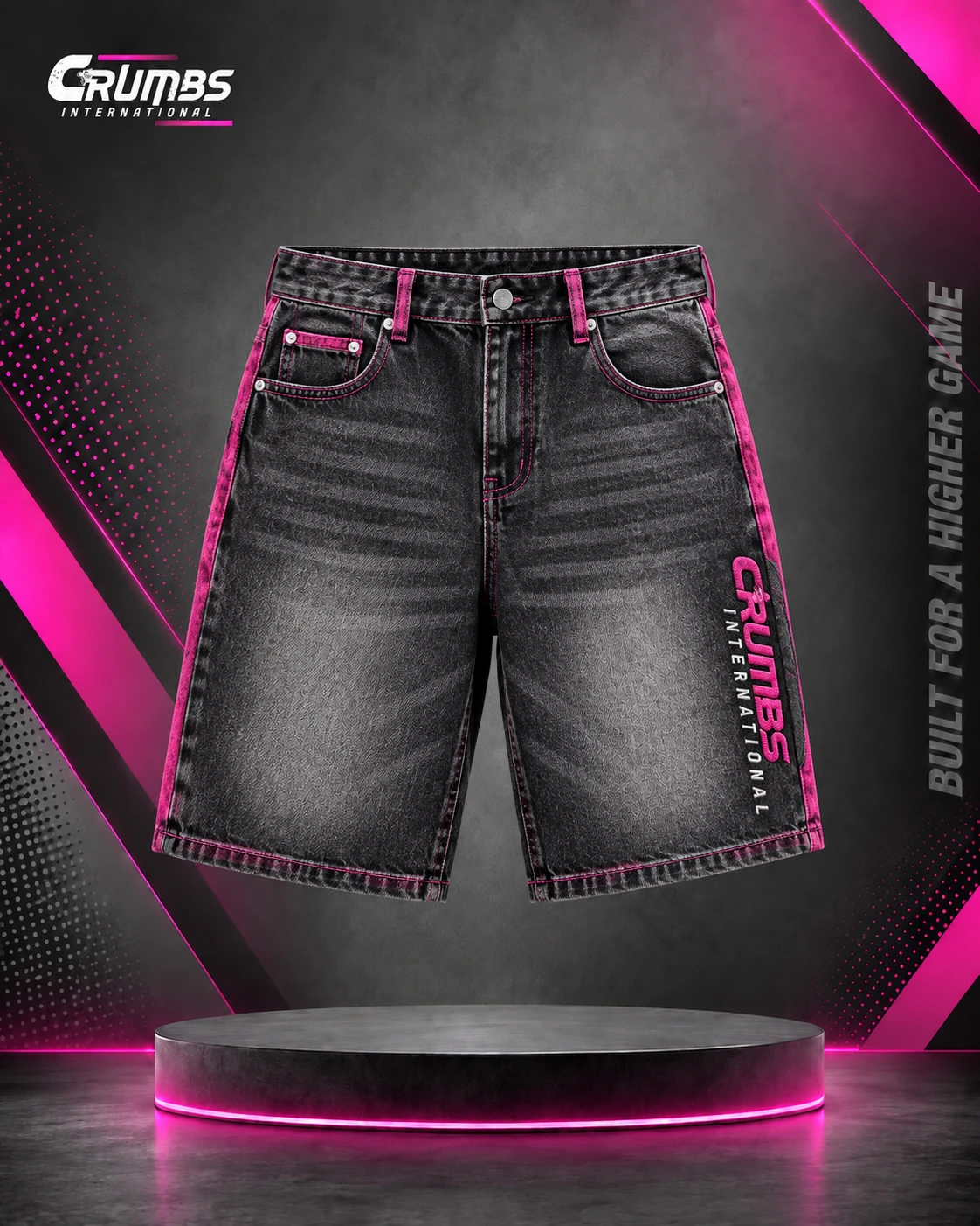Washed Denim Shorts