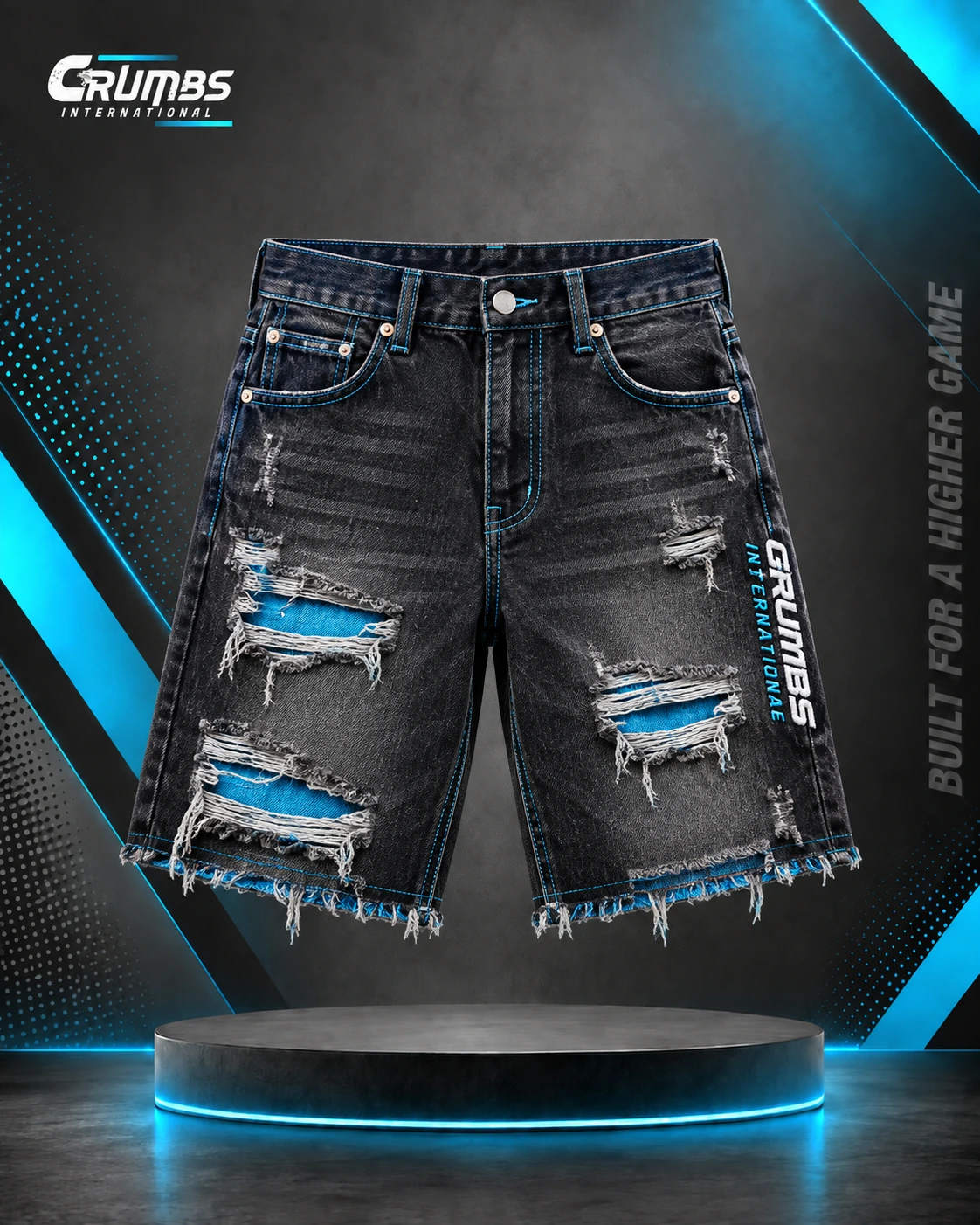 Distressed Denim Shorts