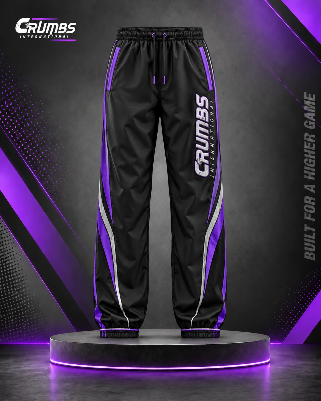 Embroidered Nylon Track Pants