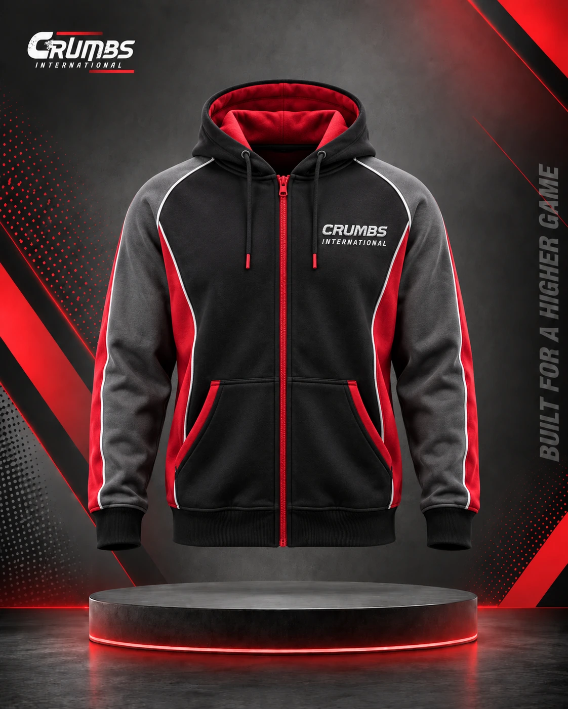 Zip-Up American Football Team Hoodie