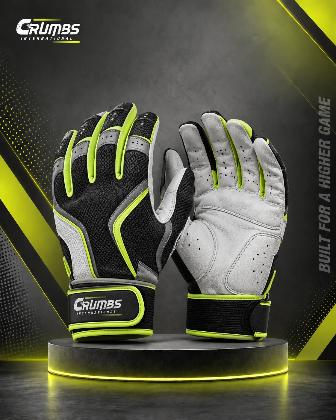 Leather Palm Baseball Batting Gloves