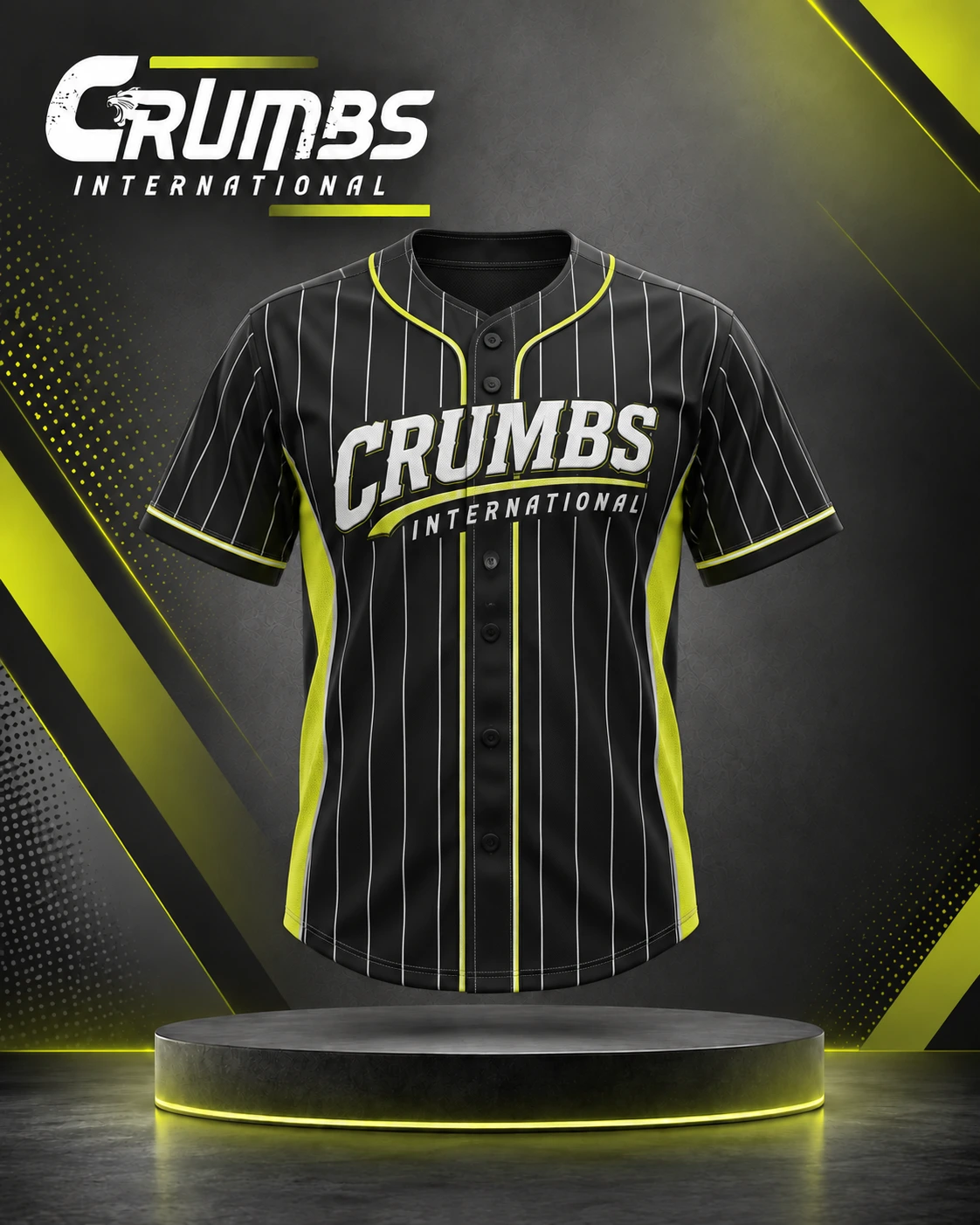 Pinstripe Sublimated Baseball Full Button Jersey