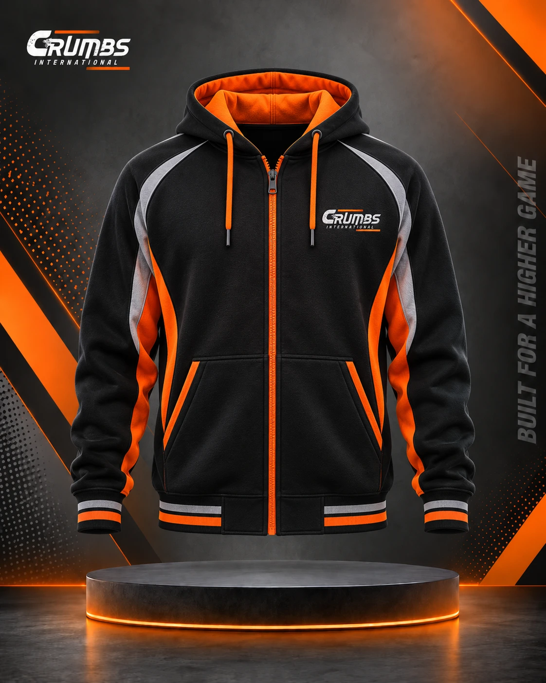 Zip-Up Baseball Team Hoodie