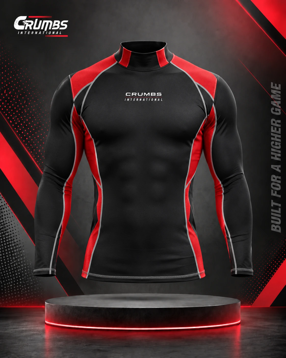 Mock-Neck Compression Basketball Shirt