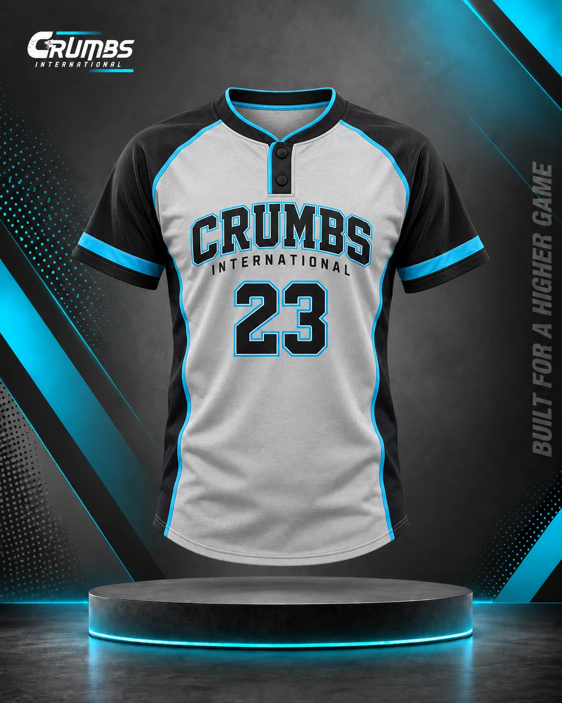 Henley-Style Softball Two-Button Jersey